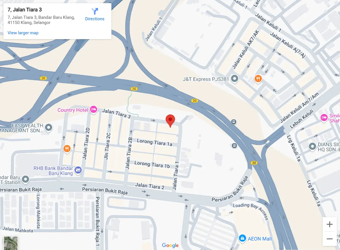 Mega888AI office location in Klang, Selangor